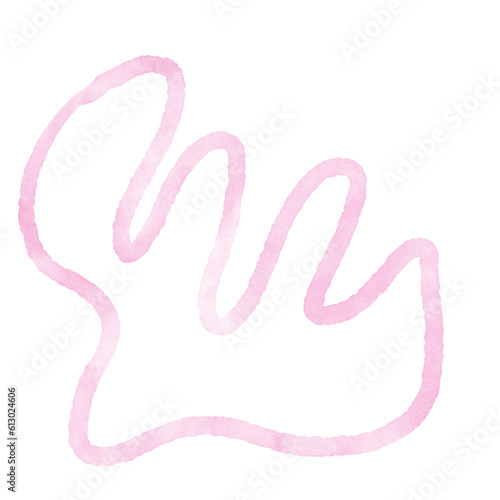 Pink Watercolor Outline Abstract Shapes