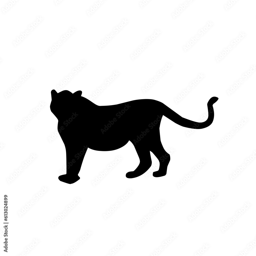 Black tiger silhouettes vector