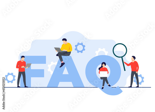 Frequently asked questions concept flat illustration vector template, FAQ concept for landing page, mobile app, web banner, infographics