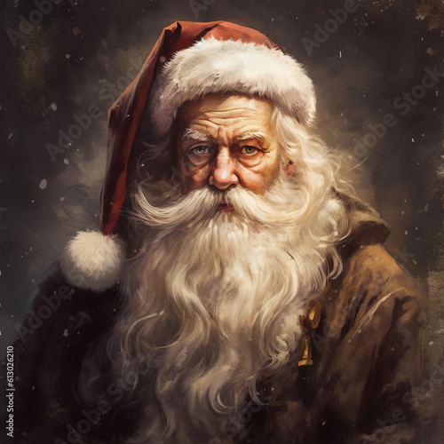 Portrait of Santa Claus. Generative AI