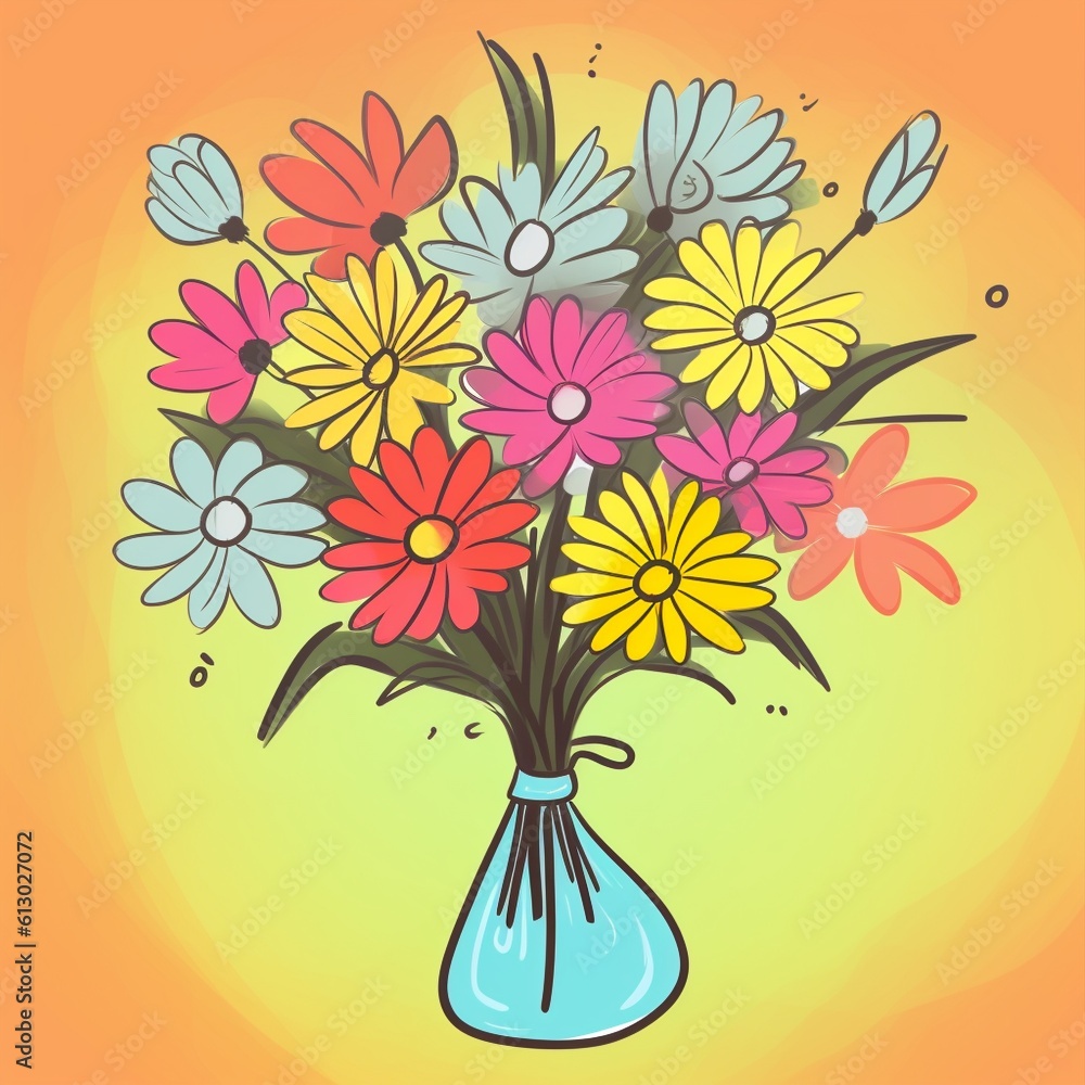 Cartoon Mother's Day flowers Cartoon Mother's Day flowers