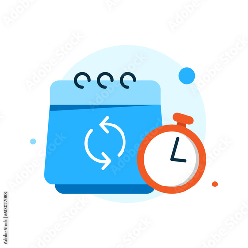 work in progress, need a few days. wait for the date concept illustration flat design vector eps10. simple and modern graphic element for landing page ui, infographic, icon, pop up message information