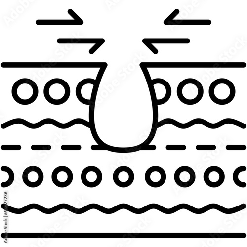 Pore Tighten Icon. Health Skin Pore Narrow Symbol Stock Illustration. Vector Line Icons For UI Web Design And Presentation