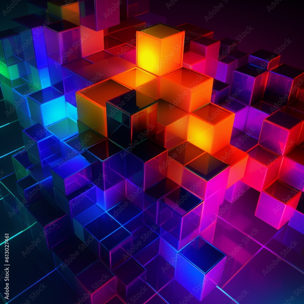 Overlapping Neon Squares Abstract Wallpaper Overlapping Neon Squares Abstract Wallpaper