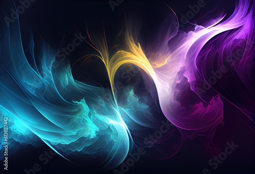 Wispy Colorful Abstract Vibrant Background Wallpaper Design Artistic Smoky Organic Science Whimsical AI