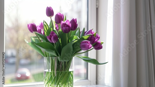 Beautiful Fresh Purple Tulips