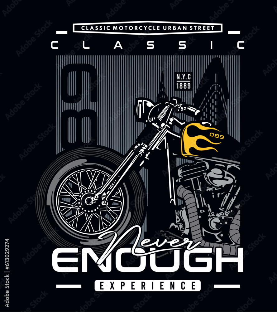 Classic Racer, Vector motorcycle Illustration Art  Design Graphic Printing