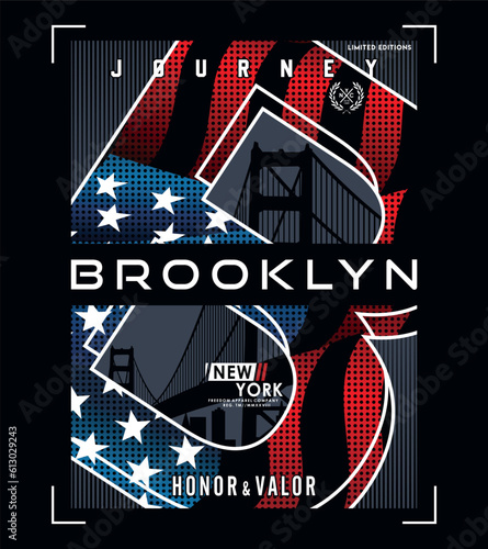 Journey Brooklyn, Vector Typography Illustration Art  Design Graphic Printing