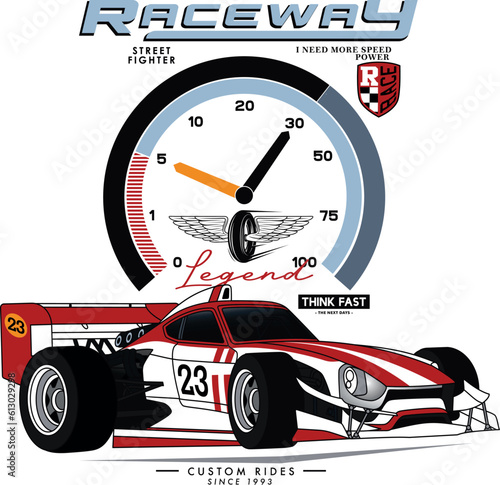 Raceway, Vector car Illustration Art  Design Graphic Printing