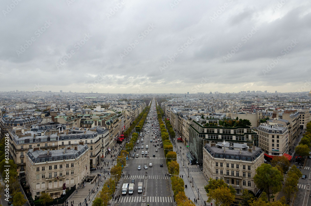 The Avenue des Champs-Élysée Aerial View