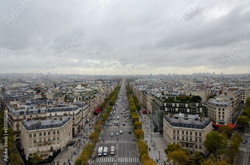 The Avenue des Champs-Élysée Aerial View