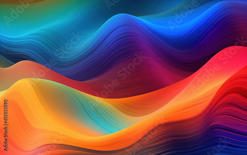 colorful wave background illustration,created with generative ai tecnology.