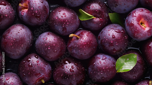 Background of Plum , HD, Decorate with water drops, Background Wallpaper, Desktop Wallpaper , Generative Ai