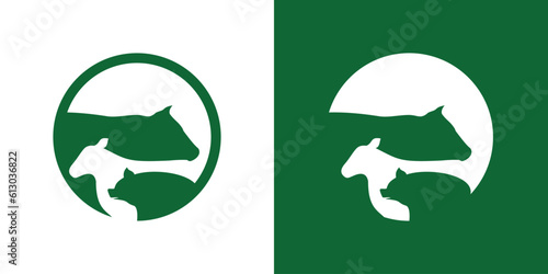 logo design farm icon element in circle vector inspiration