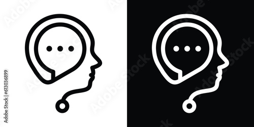 logo design head and talk icon vector minimalist inspiration