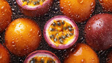 Background of Passion Fruit , HD, Decorate with water drops, Background Wallpaper, Desktop Wallpaper , Generative Ai