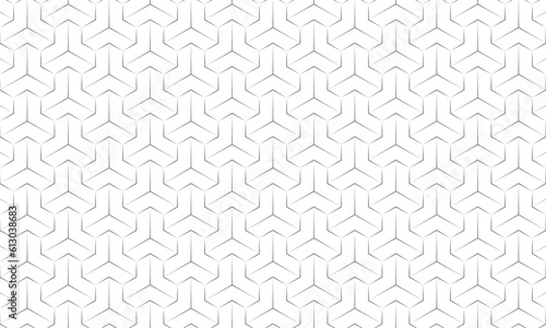 Abstract geometric seamless pattern with grey hexagonal ornament. Vector Repeating Background.