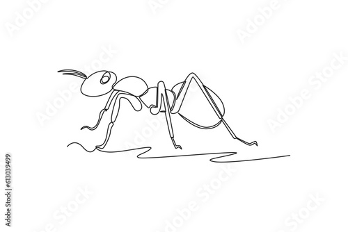 Continuous one line drawing insects concept. Single line draw design vector graphic illustration.
