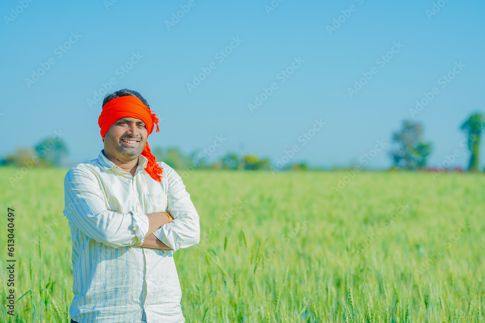 indian farmer showing farm field indian farmer showing farm field