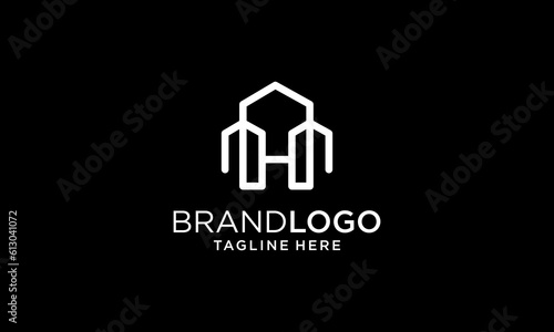 Initial letter H building logo design template element. 