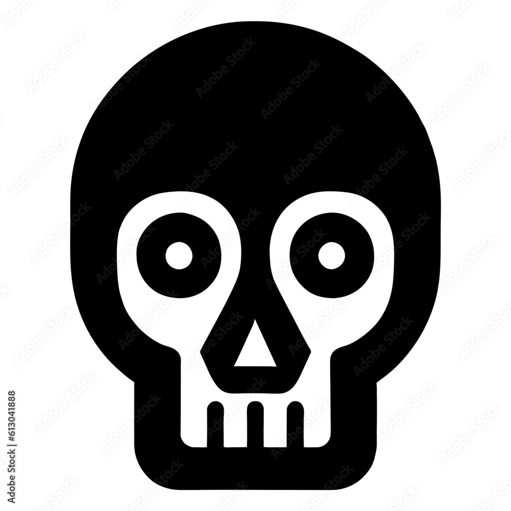 skull, voodoo, dead, death, reaper, Halloween, icon, symbol, bone, human skull, vector, pictogram, black 