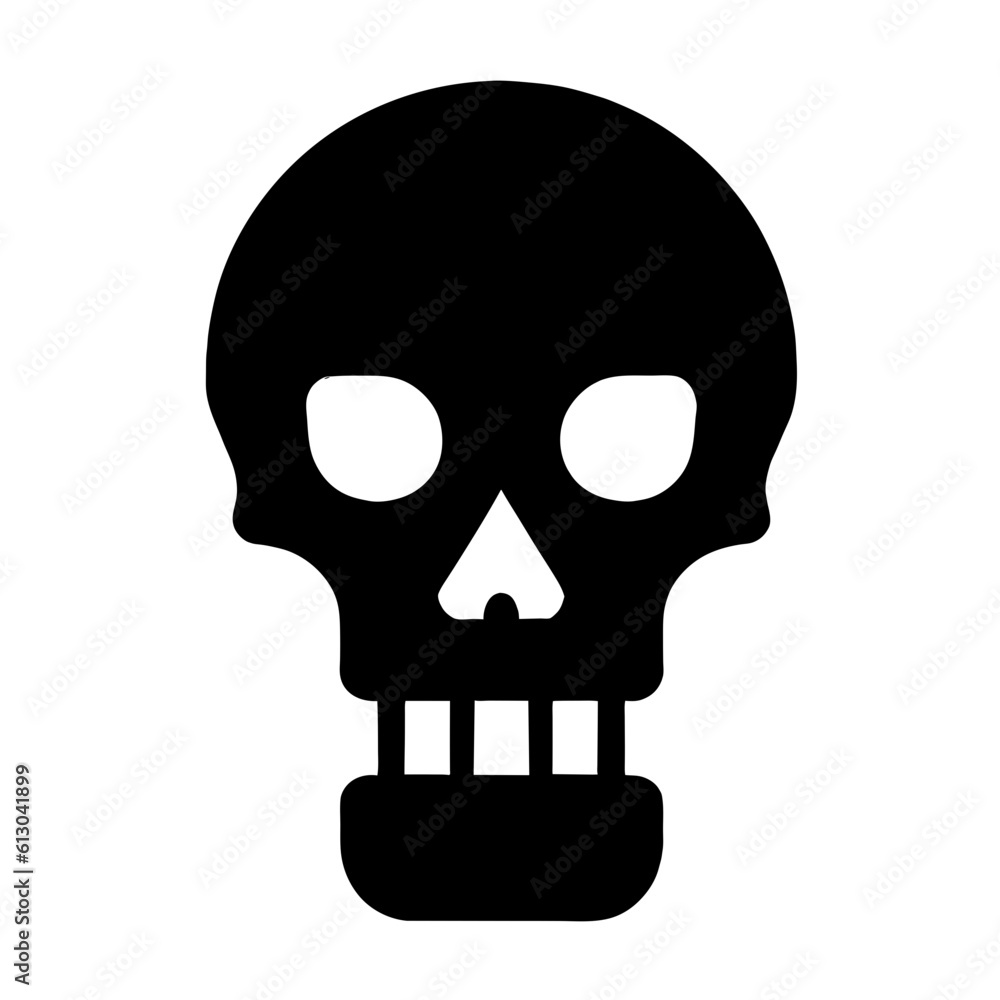 skull, voodoo, dead, death, reaper, Halloween, icon, symbol, bone, human skull, vector, pictogram, black 
