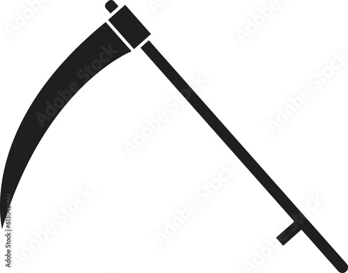farm scythe icon. scythe sign. flat style.