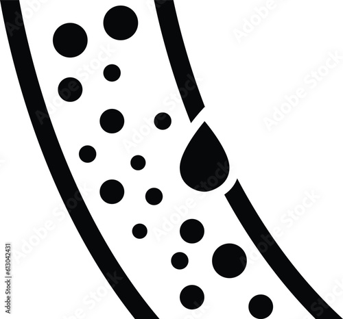 blood vessel icon. cholesterol in human blood vessel sign. blood vessel related symbol. flat style.