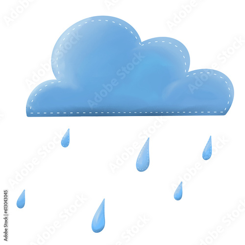 Weather cute collection for baby and kids with sun moon cloud star snow thunderstorm isolation in white background
