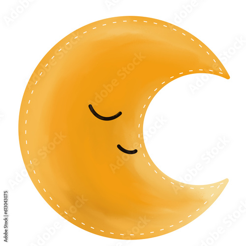 Weather cute collection for baby and kids with sun moon cloud star snow thunderstorm isolation in white background
