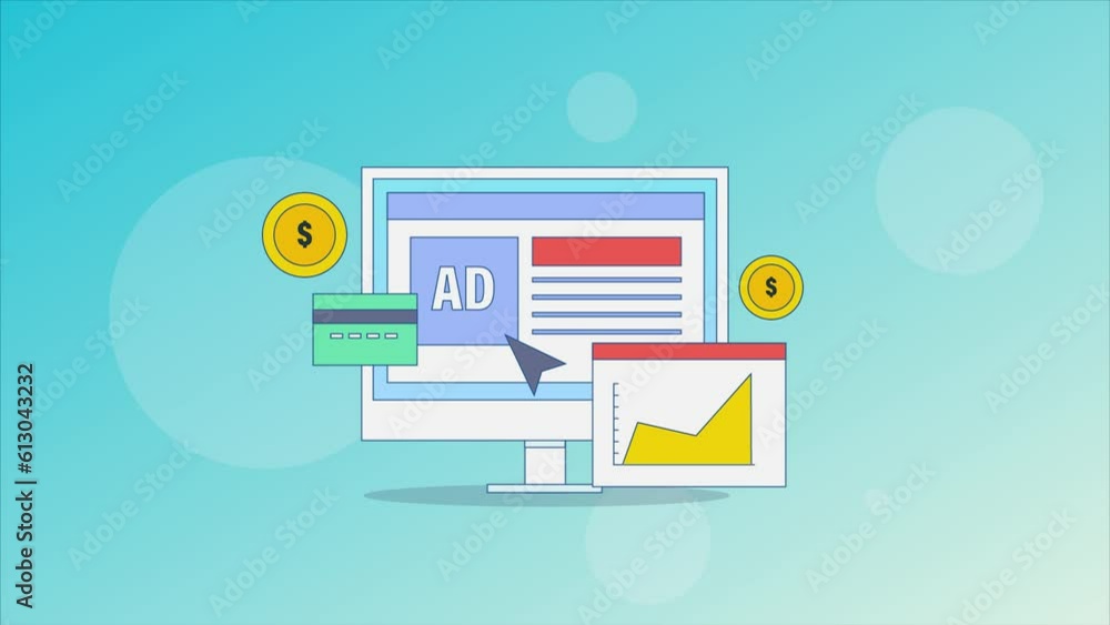 Online advertising campaign getting clicks. Digital advertising increasing traffic in website analytics. Using credit card for online paid advertising. Online advertising campaign getting clicks. Digital advertising increasing traffic in website analytics. Using credit card for online paid advertising.