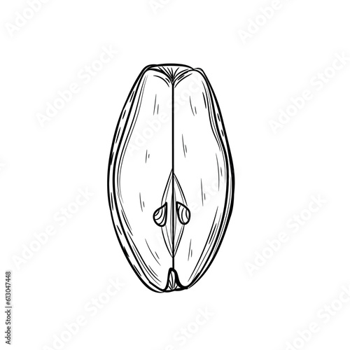 Piece of ripe pear on white background