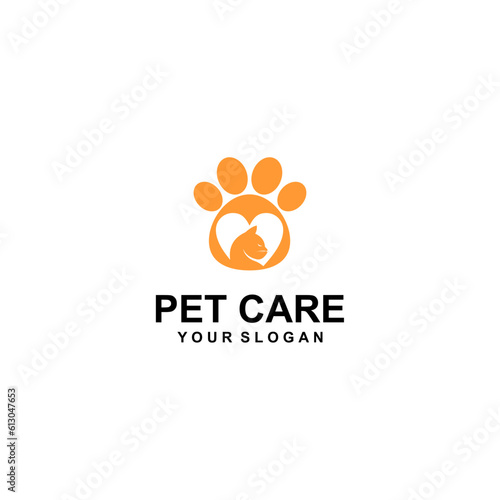 pet care logo design with cat