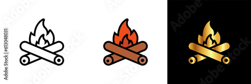 Bonfire Icon, an icon representing a bonfire, symbolizing warmth, gatherings, and outdoor festivities.