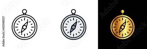 Compass Icon, an icon representing a compass, symbolizing direction, navigation, and exploration.