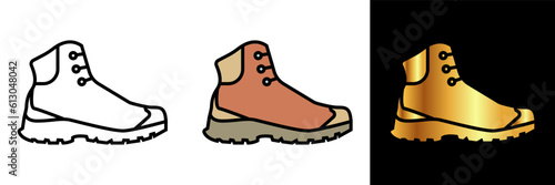 Hiking Boot Icon, an icon representing a hiking boot, symbolizing outdoor exploration, adventure, and footwear for hiking and trekking.