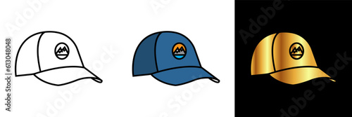 Trekking Cap Icon, an icon representing a trekking cap, symbolizing outdoor adventures, hiking, and sun protection during trekking expeditions.