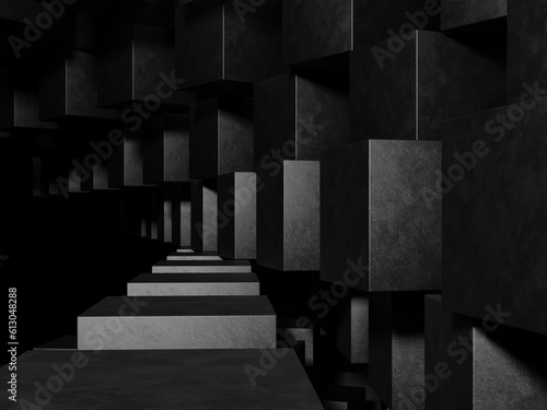 3d elegant dark cube abstract pattern background wallpaper