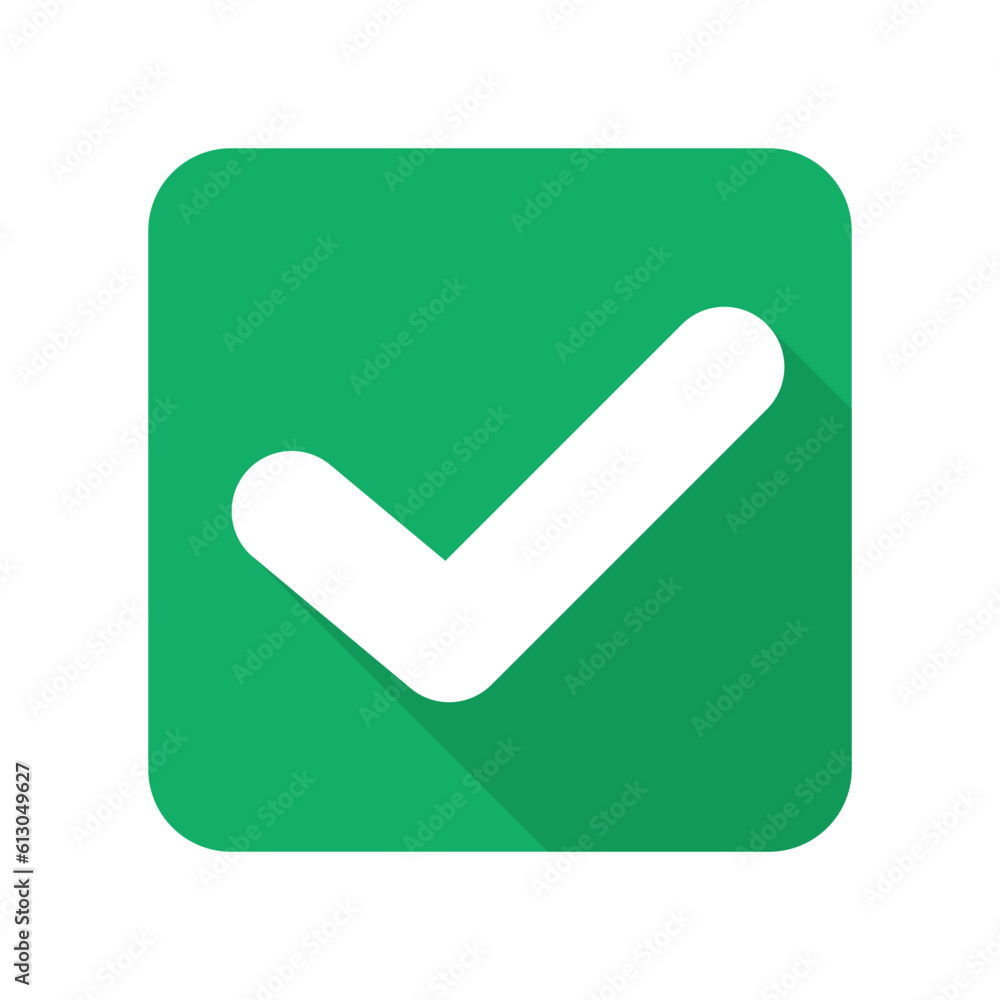Checkbox icon with shadow. Vector. Checkbox icon with shadow. Vector.