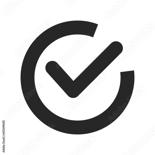 Simple round check box icon. Decision sign. Vector.