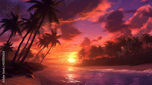 sunset on the beach © lahiru