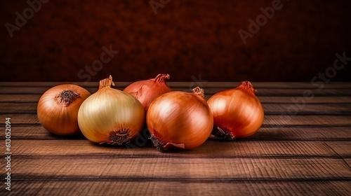 Ripe onion mockup and copy space with a gradient background  generative AI