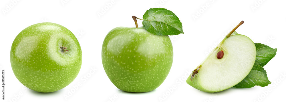 Green apple isolated on white background Green apple isolated on white background
