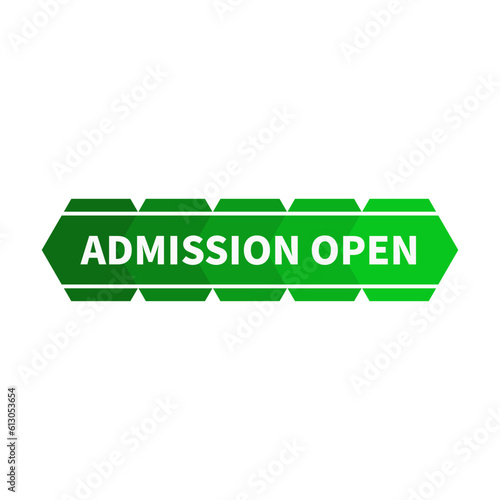 Admission Open In Green Color And Hexagonal Shapes With White Line For Recruitment
