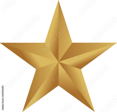 Golden star icon isolated on white background