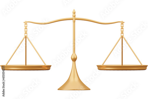 Empty gold balance scale investment financial business and law concept