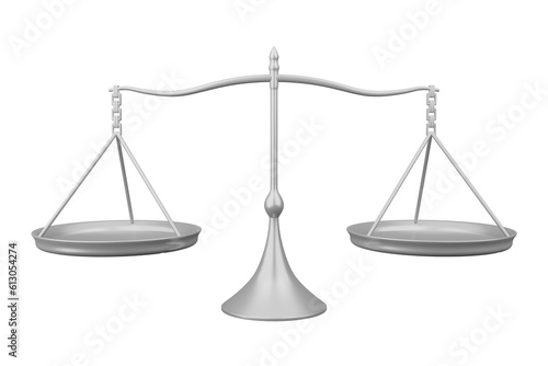 Silver balance scale investment financial business and law concept