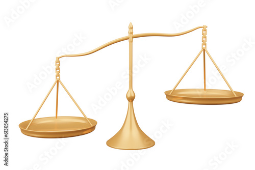 Gold unbalanced balance scale investment financial business and law concept