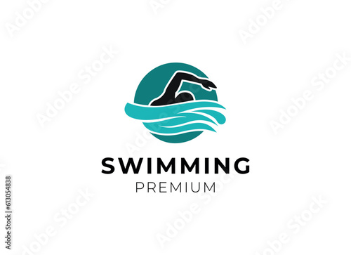 Swimming Sport Label logo design inspiration