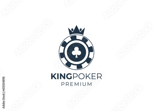 Poker club emblem logo design template